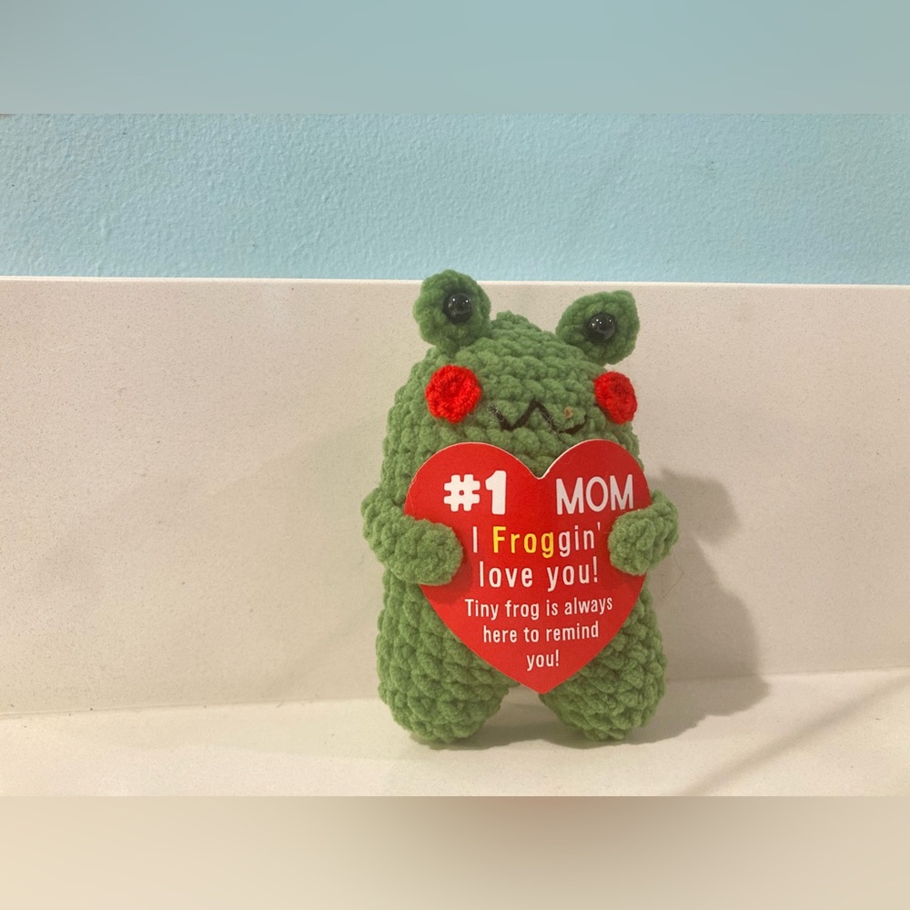 Green Frog Plush with Heart